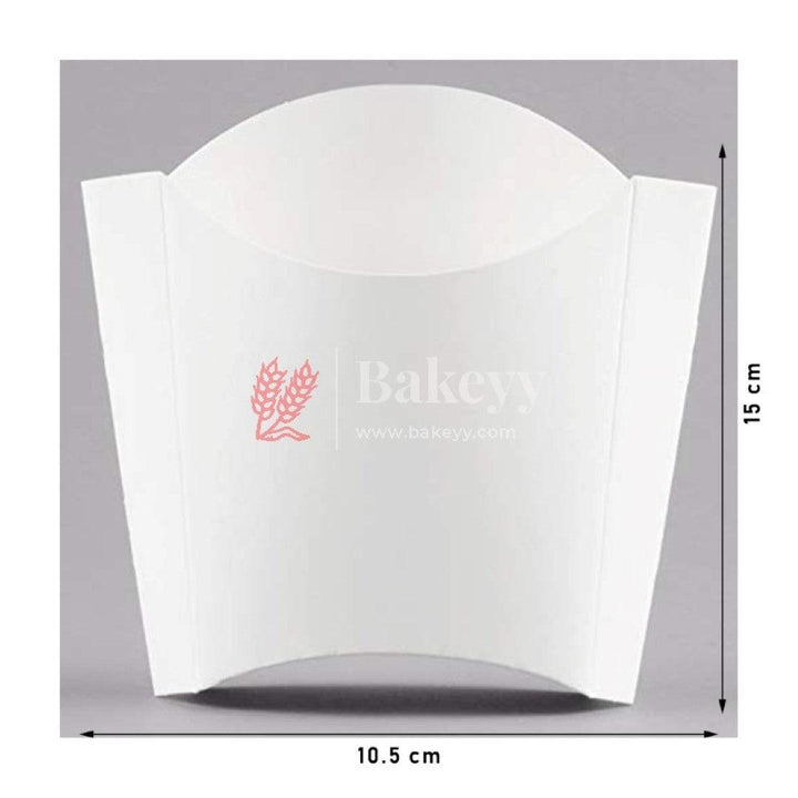White Disposable French Fries Paper Box | Pack of 30 - Bakeyy.com