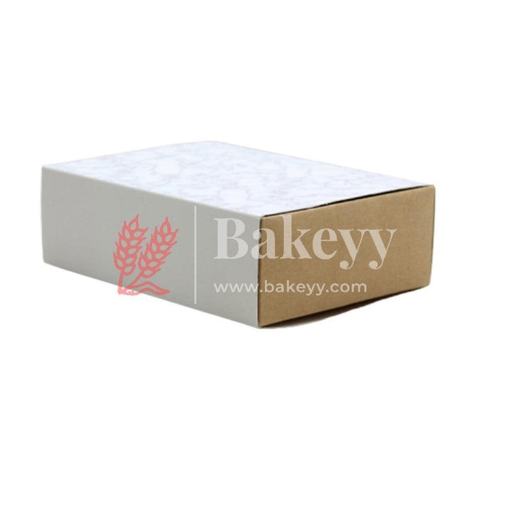 White Printed Slider Rigid Boxes, DIY Gift Box, Cookie Boxes, Biscuit Boxes | Pack of 10 - Bakeyy.com