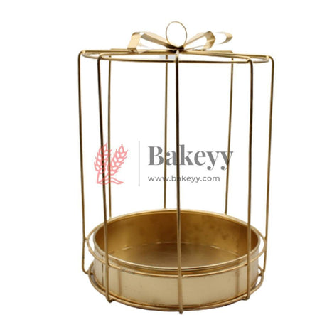 White Round Wedding Hamper Metal Basket, Packaging | Home Decor | Return Gift | Gifting | Packing Tray - Bakeyy.com - India - White Round Wedding Hamper Metal Basket, Packaging | Home Decor | Return Gift | Gifting | Packing Tray - Default Title