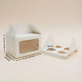 White Cupcake Box | With and Without Handle | Premium Cake Packaging Box for Cupcakes & Muffins | Multiple Cavity Options | Pack of 25