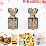 Gold Flower Design | PVC Goodie Box | Pack of 10 - Bakeyy.com - India - Gold Flower Design | PVC Goodie Box | Pack of 10 - Default Title