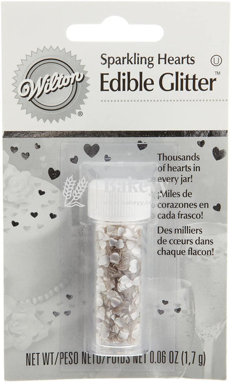 Wilton Edible Accents | Silver Hearts | Edible Glitter - Bakeyy.com - India - Wilton Edible Accents | Silver Hearts | Edible Glitter - Default Title