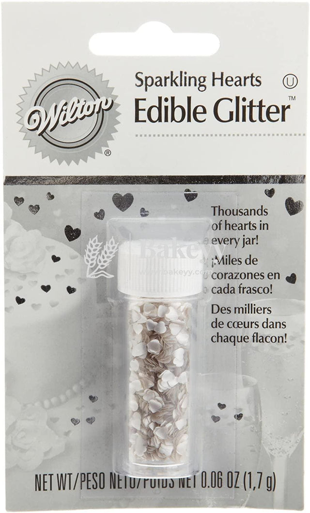 Wilton Edible Accents | Silver Hearts | Edible Glitter - Bakeyy.com - India - Wilton Edible Accents | Silver Hearts | Edible Glitter - Default Title