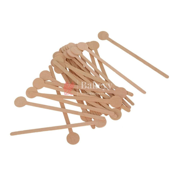Wooden Coin Cocktail Swizzle Sticks | 100 per Pack - Bakeyy.com