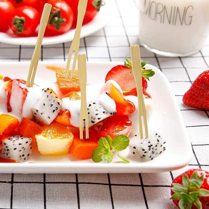 Wooden Fruit Fork Sets Pack Of 70 | Mini Fork for Snacks | Eco-Friendly Wooden Cutlery | Bamboo Party Forks | Mini Cocktail Picks |Fruit Appetizers Dessert Forks - Bakeyy.com - India - Wooden Fruit Fork Sets Pack Of 70 | Mini Fork for Snacks | Eco-Friendly Wooden Cutlery | Bamboo Party Forks | Mini Cocktail Picks |Fruit Appetizers Dessert Forks - Default Title