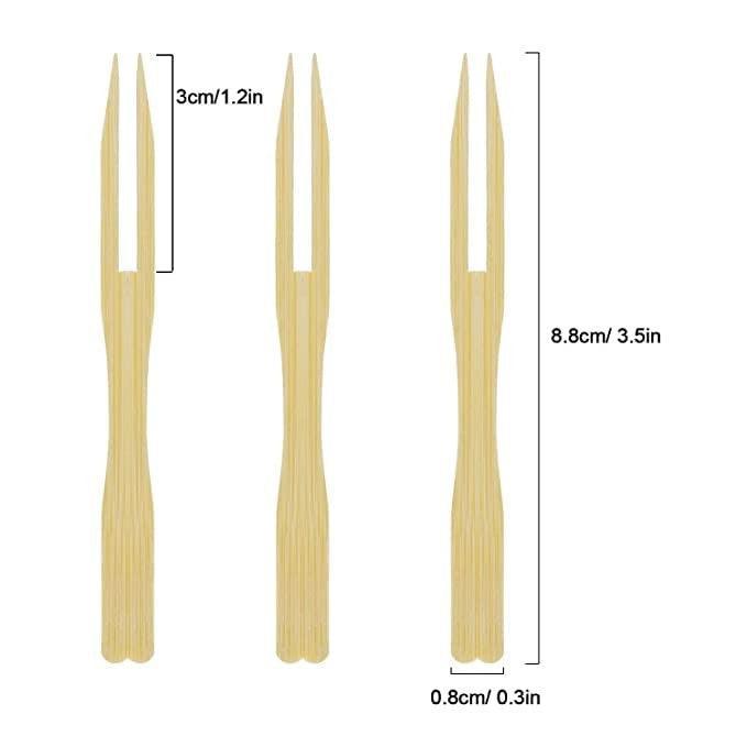 Wooden Fruit Fork Sets Pack Of 70 | Mini Fork for Snacks | Eco-Friendly Wooden Cutlery | Bamboo Party Forks | Mini Cocktail Picks |Fruit Appetizers Dessert Forks - Bakeyy.com - India - Wooden Fruit Fork Sets Pack Of 70 | Mini Fork for Snacks | Eco-Friendly Wooden Cutlery | Bamboo Party Forks | Mini Cocktail Picks |Fruit Appetizers Dessert Forks - Default Title