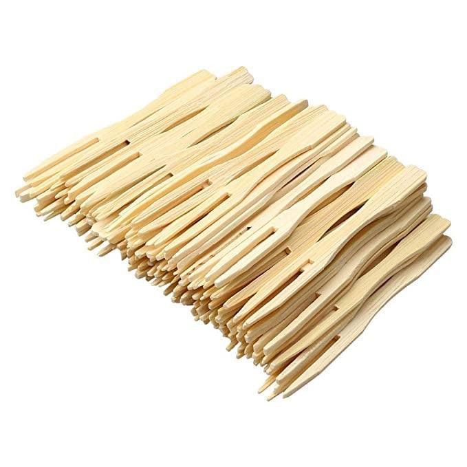 Wooden Fruit Fork Sets Pack Of 70 | Mini Fork for Snacks | Eco-Friendly Wooden Cutlery | Bamboo Party Forks | Mini Cocktail Picks |Fruit Appetizers Dessert Forks - Bakeyy.com - India - Wooden Fruit Fork Sets Pack Of 70 | Mini Fork for Snacks | Eco-Friendly Wooden Cutlery | Bamboo Party Forks | Mini Cocktail Picks |Fruit Appetizers Dessert Forks - Default Title