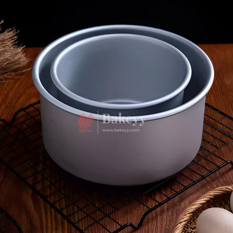 Non Stick High Quality Taller 2.5 Inch | 6cm Height Aluminum Alloy Fixed Bottom 4/5/6/7/8/9/10/12 inch Round Cake Pan |Pack Of 8| - Bakeyy.com - India - Non Stick High Quality Taller 2.5 Inch | 6cm Height Aluminum Alloy Fixed Bottom 4/5/6/7/8/9/10/12 inch Round Cake Pan |Pack Of 8| - Default Title