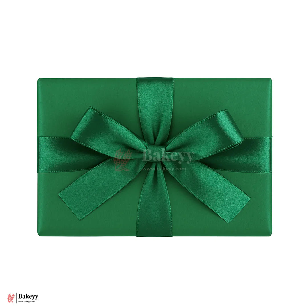 1 inch |18 Mtr Green Satin Ribbon Roll – High-Quality Decorative Ribbon for Gift Wrapping & Crafts| 1 Roll