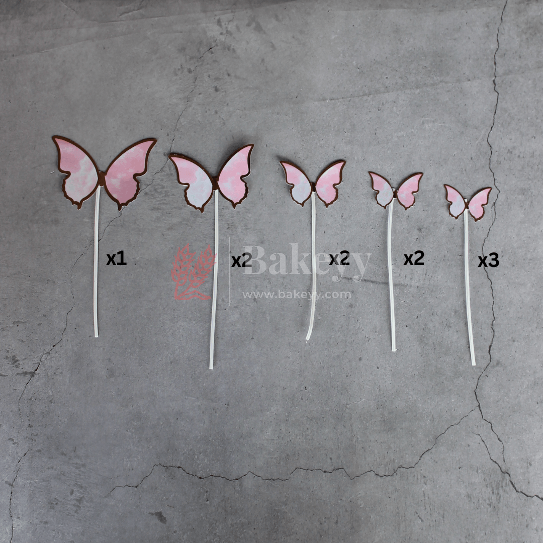 10 pcs butterfly Birthday Cake Topper| decoration Toppers| Bday Decorations Items | - Bakeyy.com - India - 10 pcs butterfly Birthday Cake Topper| decoration Toppers| Bday Decorations Items | - Color 1