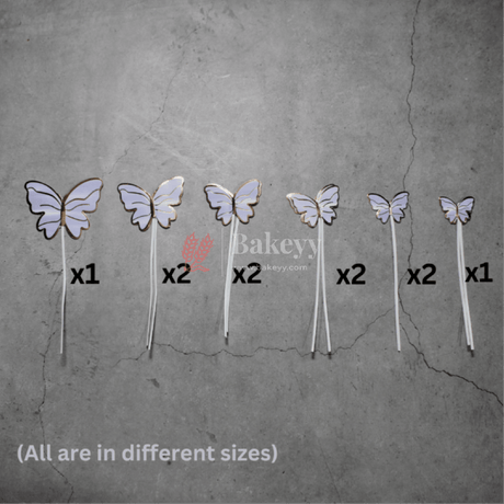 10 pcs shiny butterfly Birthday Cake Topper| decoration Toppers| Bday Decorations Items | - Bakeyy.com - India - 10 pcs shiny butterfly Birthday Cake Topper| decoration Toppers| Bday Decorations Items | - Color 1