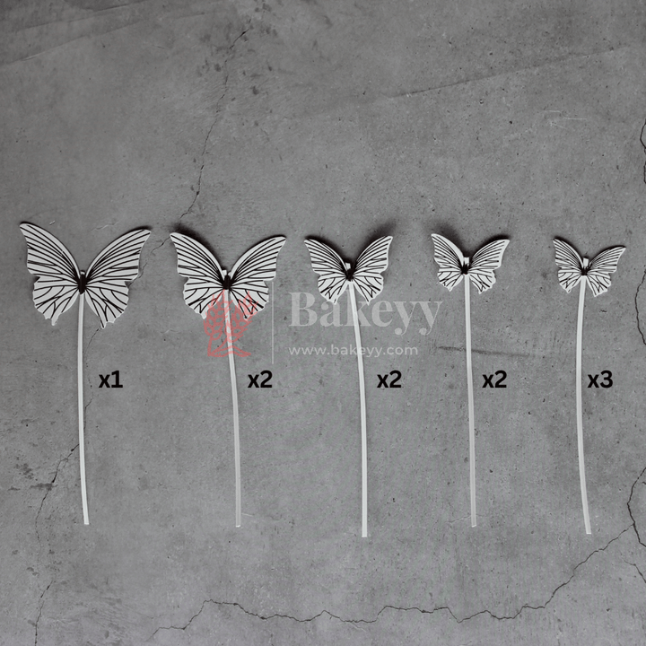 10 pcs shiny butterfly Birthday Cake Topper| decoration Toppers| Bday Decorations Items | - Bakeyy.com