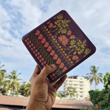 Premium Floral Printed Square Tin Box | Purple With Floral Printed – 6x6x2 inch | Gift Box for Chocolates, Dry Fruits, Sweets| Pack Of 2