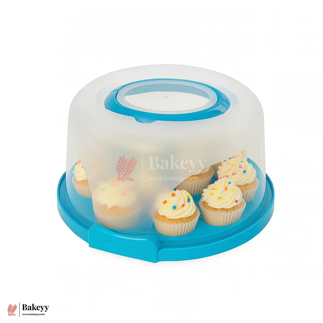 13 Cavity Round Cupcake Carrier with Lock Lid – Ideal for Gifting, Travel & Storage - Bakeyy.com - India - 13 Cavity Round Cupcake Carrier with Lock Lid – Ideal for Gifting, Travel & Storage - Default Title