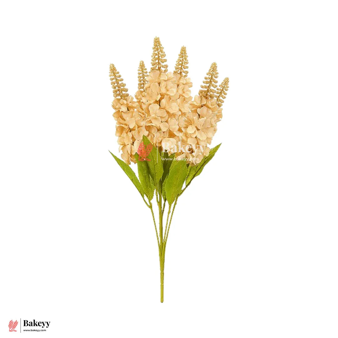 Artificial Delphinium Flower Bunch – 60cm | Beige | Decorative Stick for Home & Events | Pack Of 1