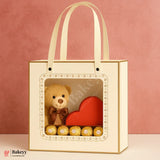 2 in 1 Premium Window Gift Bag Come Box | 20x20x10cm | Pack Of 10