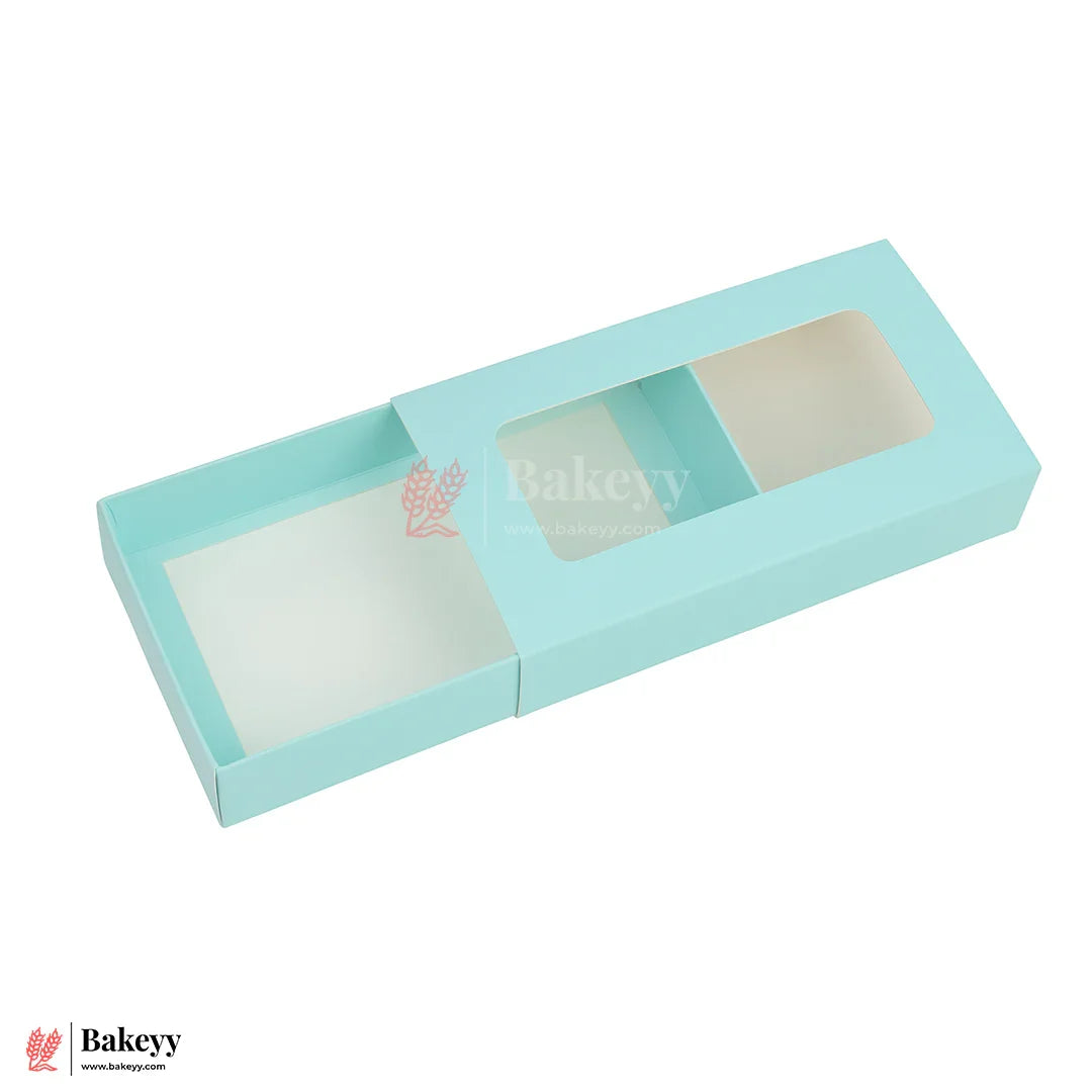 Premium Sliding Bar Box for Kunafa & Dessert Bars – 16x9x3cm|Turquoise  Color | Window Display (Pack Of 10)