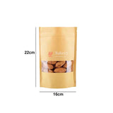 500g | Kraft Zip Lock Pouch |Window Brown Zip lock Pouch |16x22x4 CM | Standing Pouch - Bakeyy.com - India - 500g | Kraft Zip Lock Pouch |Window Brown Zip lock Pouch |16x22x4 CM | Standing Pouch - Pack Of 50 / 500g / 16x22x4