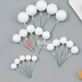 Faux Ball White Round Ball Topper For Cake and Cupcake Decoration