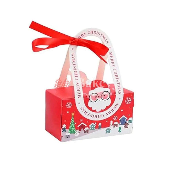 Xmas Ribbon Carry-case Party & Event Tribute Sweet Biscuit Chocolate Parceling Infant New Year | Pack of 10 - Bakeyy.com - India - Xmas Ribbon Carry-case Party & Event Tribute Sweet Biscuit Chocolate Parceling Infant New Year | Pack of 10 - Red