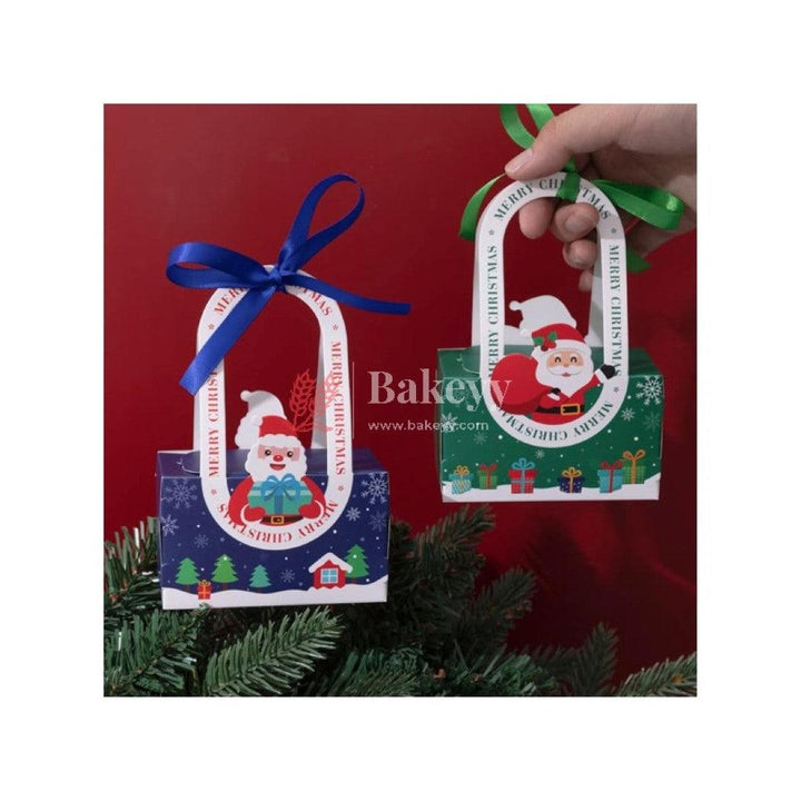 Xmas Ribbon Carry-case Party & Event Tribute Sweet Biscuit Chocolate Parceling Infant New Year | Pack of 10 - Bakeyy.com - India - Xmas Ribbon Carry-case Party & Event Tribute Sweet Biscuit Chocolate Parceling Infant New Year | Pack of 10 - Blue