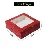 4 Brownie Box Christmas Red | With Window - Bakeyy.com - India - 4 Brownie Box Christmas Red | With Window - Pack of 10