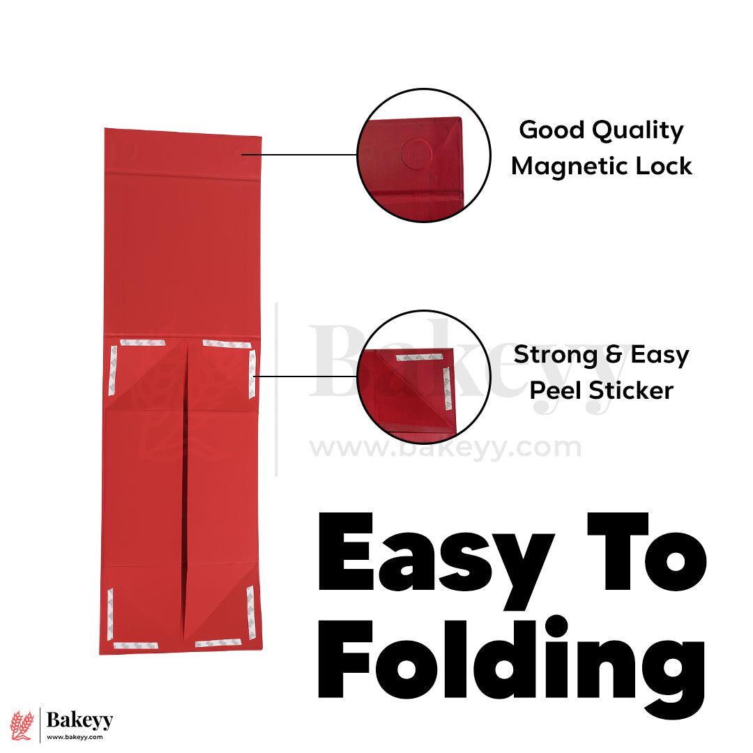10x10x4 Inches | Large Sized Premium Red Colour Collapsible Magnetic Lid Gift Box - Pack of 1
