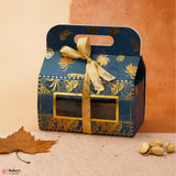 7x3.75x7 inches Elegant Blue & Gold Gift Box with 2 Premium Storage Tins | Pack Of 10