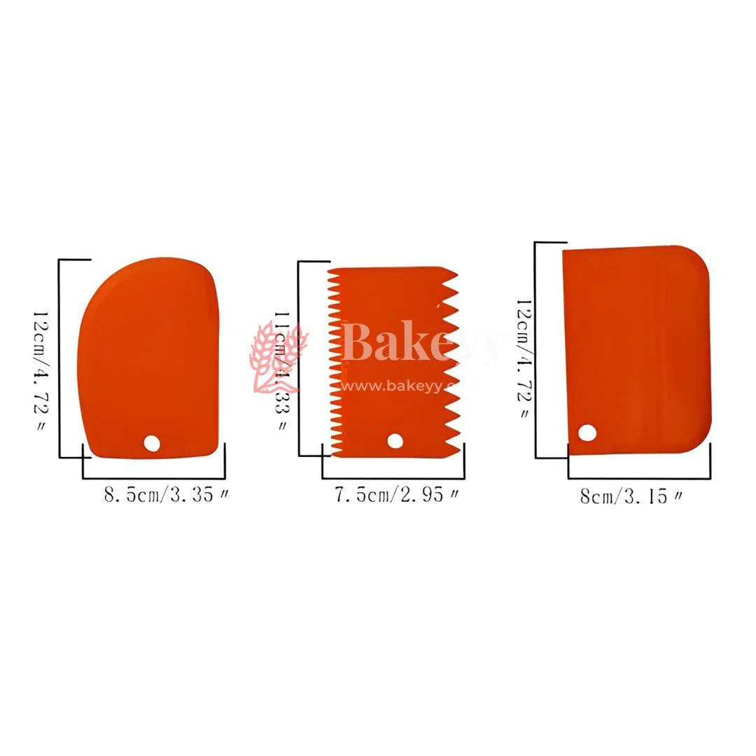 Versatile Plastic Dough Scrapers Set - 3 Pieces for Baking and Cooking - Bakeyy.com - India - Versatile Plastic Dough Scrapers Set - 3 Pieces for Baking and Cooking - Default Title