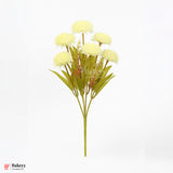 Artificial Chrysanthemum Flower Bunch – 37cm | Yellow | Decorative Stick for Home & Events | Pack Of 1