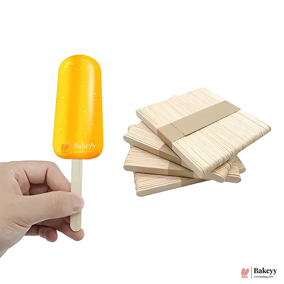 Cakesicle Sticks – 11cm x 0.8cm| Wooden Popsicle Sticks for Cake Pops, Ice Cream, Crafts | Thin, Food-Grade Wood, Smooth Finish – Perfect for DIY and Baking Projects| Pack of 50 - Bakeyy.com - India - Cakesicle Sticks – 11cm x 0.8cm| Wooden Popsicle Sticks for Cake Pops, Ice Cream, Crafts | Thin, Food-Grade Wood, Smooth Finish – Perfect for DIY and Baking Projects| Pack of 50 - Default Title