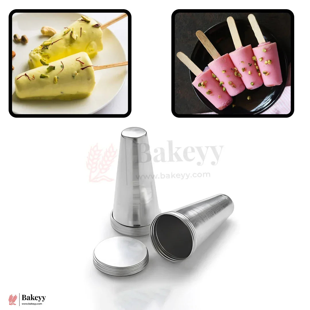 Big Aluminium Kulfi Mould Set with Lids – Traditional Cone Shape | Traditional Cone Shape for Homemade Kulfi| 1 Piece