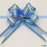 Premium Light Blue Pull Up Ribbon for Gift Wrapping – Glossy Finish with Golden Edge (Pack of 10) - Bakeyy.com - India - Premium Light Blue Pull Up Ribbon for Gift Wrapping – Glossy Finish with Golden Edge (Pack of 10) - 18.5cm