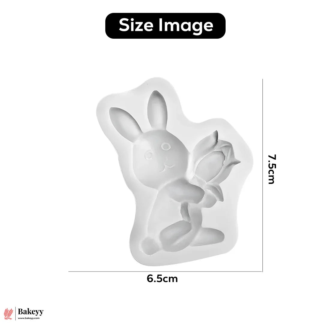 505 |  Bunny with Flower  Silicone Mould - 1 Piece