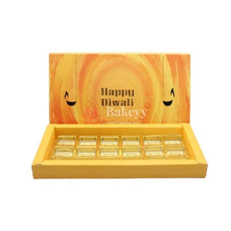 Yellow Color Chocolate Box For 18 Cavity | Gift Box | Multipurpose Box | Diwali Special | Pack Of 10 - Bakeyy.com - India - Yellow Color Chocolate Box For 18 Cavity | Gift Box | Multipurpose Box | Diwali Special | Pack Of 10 - Default Title