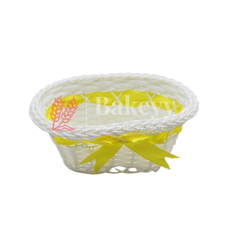 Yellow Color Imitated Idyllic Weaving Basket Storage | Home Decoration - Bakeyy.com - India - Yellow Color Imitated Idyllic Weaving Basket Storage | Home Decoration - Default Title