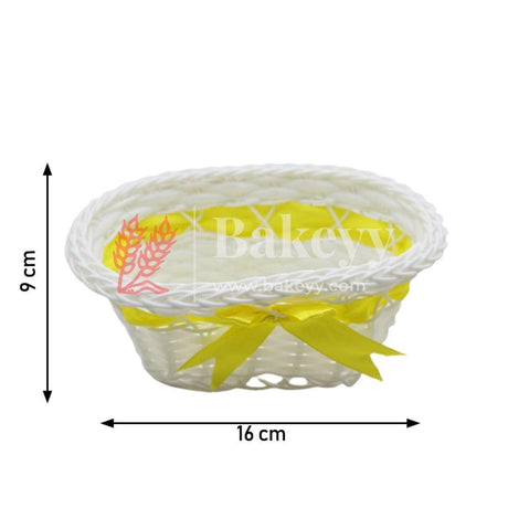 Yellow Color Imitated Idyllic Weaving Basket Storage | Home Decoration - Bakeyy.com - India - Yellow Color Imitated Idyllic Weaving Basket Storage | Home Decoration - Default Title