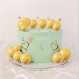 Yellow Round Ball Topper For Cake and Cupcake Decoration - Bakeyy.com - India - Yellow Round Ball Topper For Cake and Cupcake Decoration - Default Title