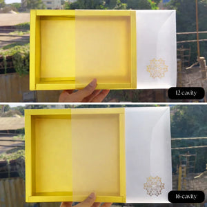 yellowSlidingChocolateBoxwithGoldCavityPremiumRigidGiftBoxforChocolates_4 - Bakeyy.com