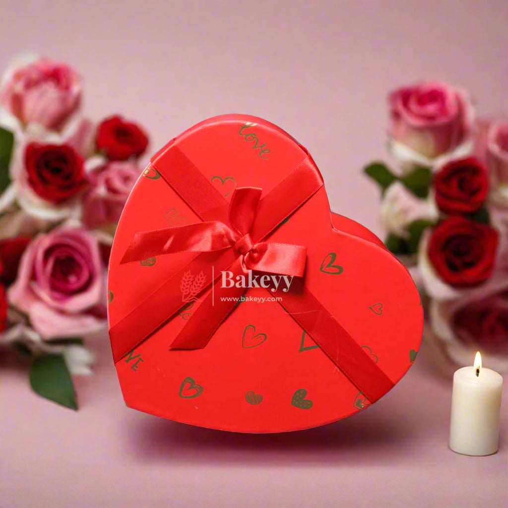 Valentine Gift | Heart Shape Gift Box with Ribbon | Black | White | Pink | Red | Maroon | Grey |(Large) - Bakeyy.com - India - {{ variant.name }}