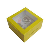 4 Cupcake Box |Yellow Color | With Window - Bakeyy.com - India - 4 Cupcake Box |Yellow Color | With Window - Pack of 10