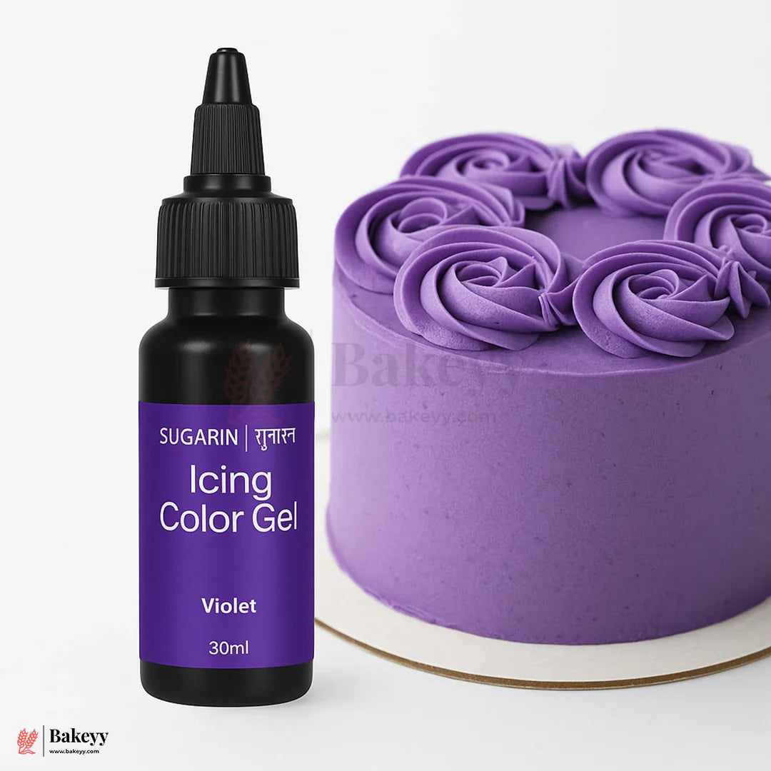 Sugarin Violet Icing Color Gel – 30ml | Vibrant Food Gel Color for Cakes, Fondant & More - Bakeyy.com - India - Sugarin Violet Icing Color Gel – 30ml | Vibrant Food Gel Color for Cakes, Fondant & More - Default Title
