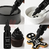 Sugarin Super Black Icing Color Gel – 30ml | Intense Red Gel Color for Cakes, Cupcakes & Desserts