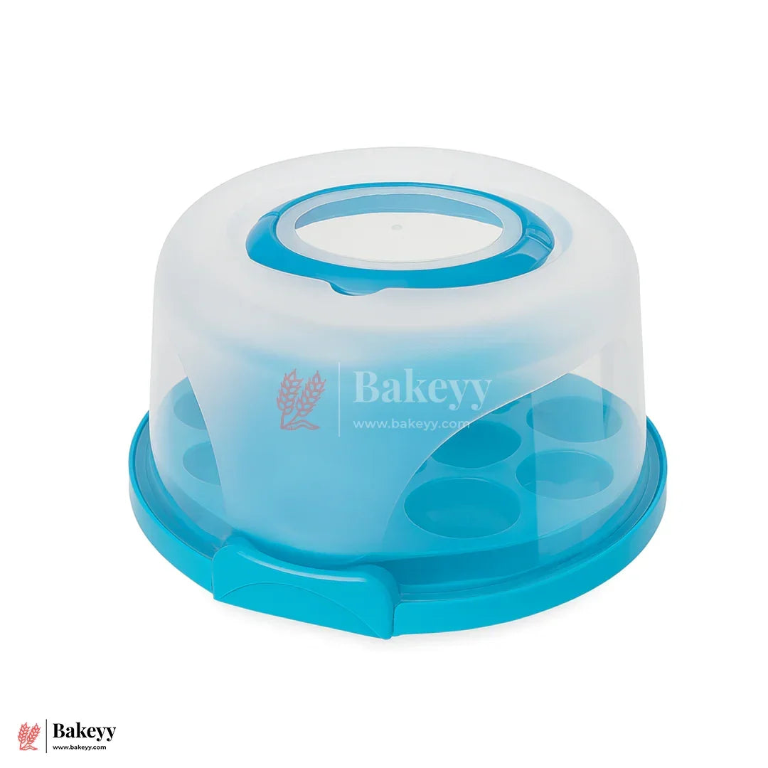 13 Cavity Round Cupcake Carrier with Lock Lid – Ideal for Gifting, Travel & Storage - Bakeyy.com - India - 13 Cavity Round Cupcake Carrier with Lock Lid – Ideal for Gifting, Travel & Storage - Default Title
