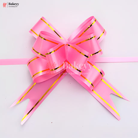Premium Light Pink Pull Up Ribbon for Gift Wrapping – Glossy Finish with Golden Edge (Pack of 10) - Bakeyy.com - India - Premium Light Pink Pull Up Ribbon for Gift Wrapping – Glossy Finish with Golden Edge (Pack of 10) - 18.5cm