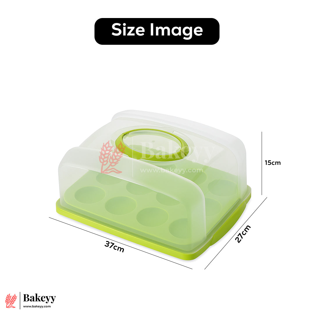 12 Cavity Cupcake Carrier with Lid and Handle
