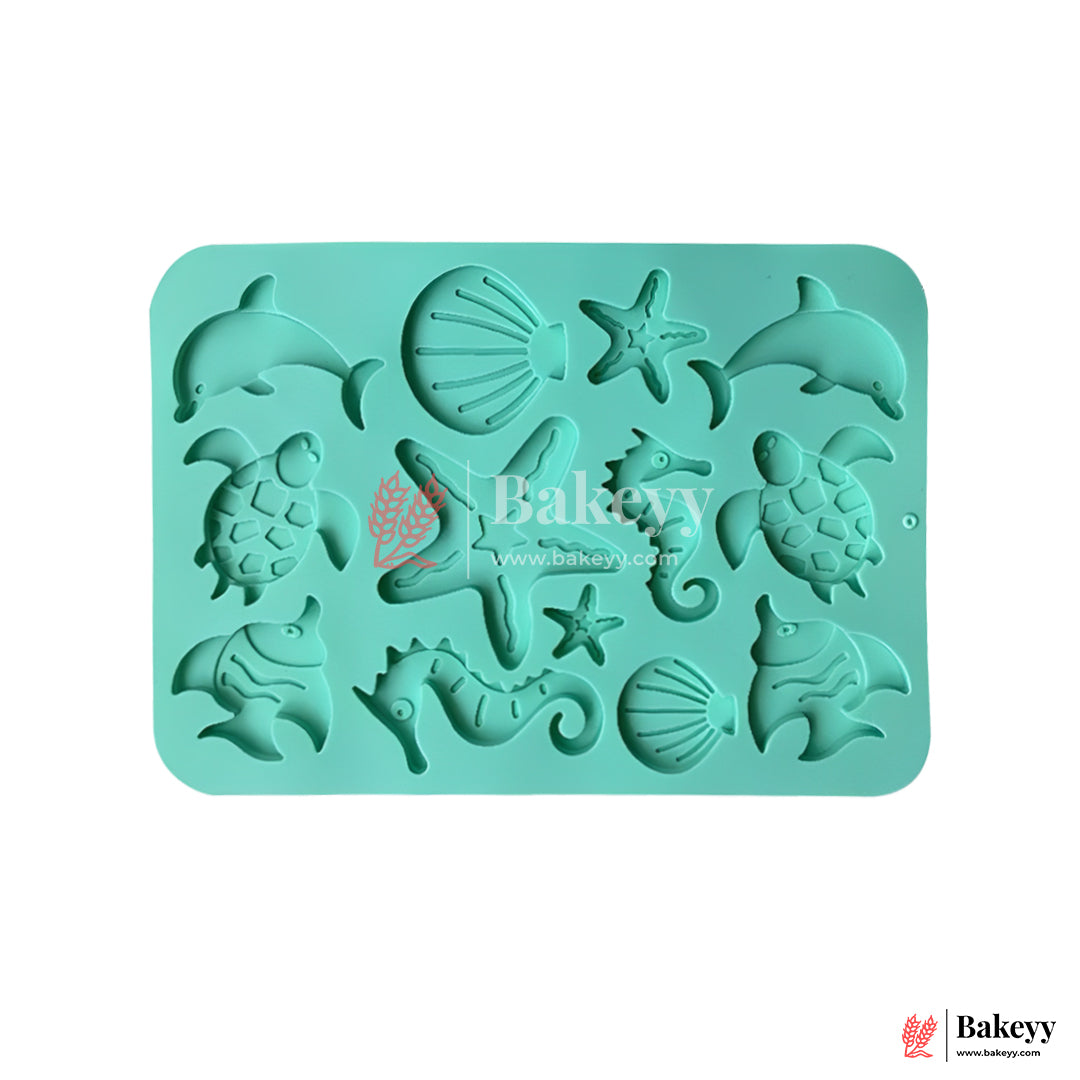 Ocean Theme Silicone Mold  | Sea Animal Fondant Mold for Cake Decorating, Chocolate, Resin & Clay Crafts