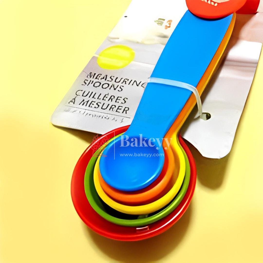 Colorful Measuring Spoon Set Of 5| Bright and Durable Kitchen Essential - Bakeyy.com - India - Colorful Measuring Spoon Set Of 5| Bright and Durable Kitchen Essential - Default Title