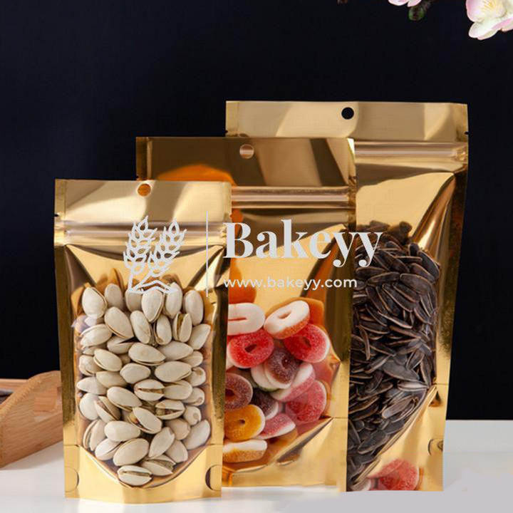2 Kg | Zip Lock Pouch | Gold Pouch Without Window | 20x30 CM | Standing Pouch | 110 GSM (Copy) - Bakeyy.com