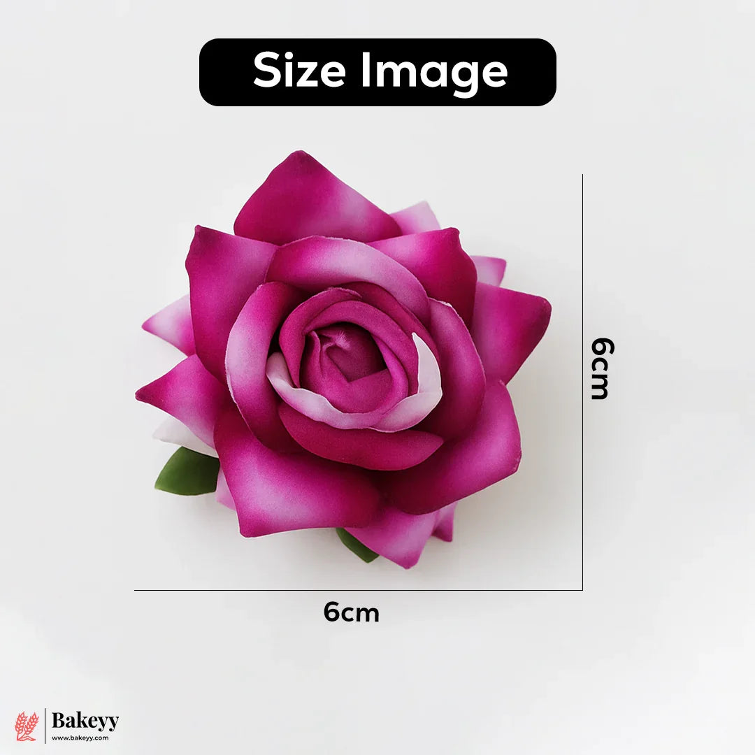 6cm Artificial Roses Flower | Pink With White Shade | With Out Stump | Pack of 10